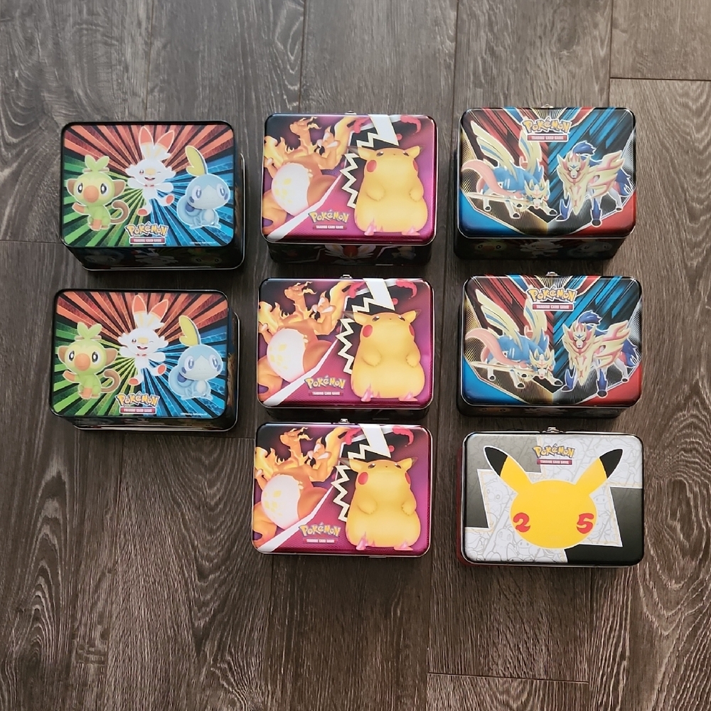 Pokemon Collectible Tin Set of 8 - LUNCH BOX - EMPTY TINS